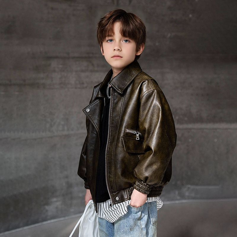 Streetwear Brand Designer - Dunkelgrüner, wasserdichter, winddichter Mantel für Jungen,