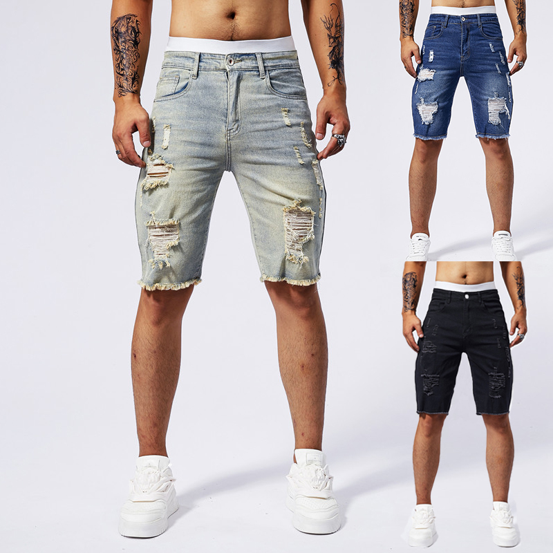 Streetwear Brand Denim - 2025 sommer Neue männer Zerrissene Denim
