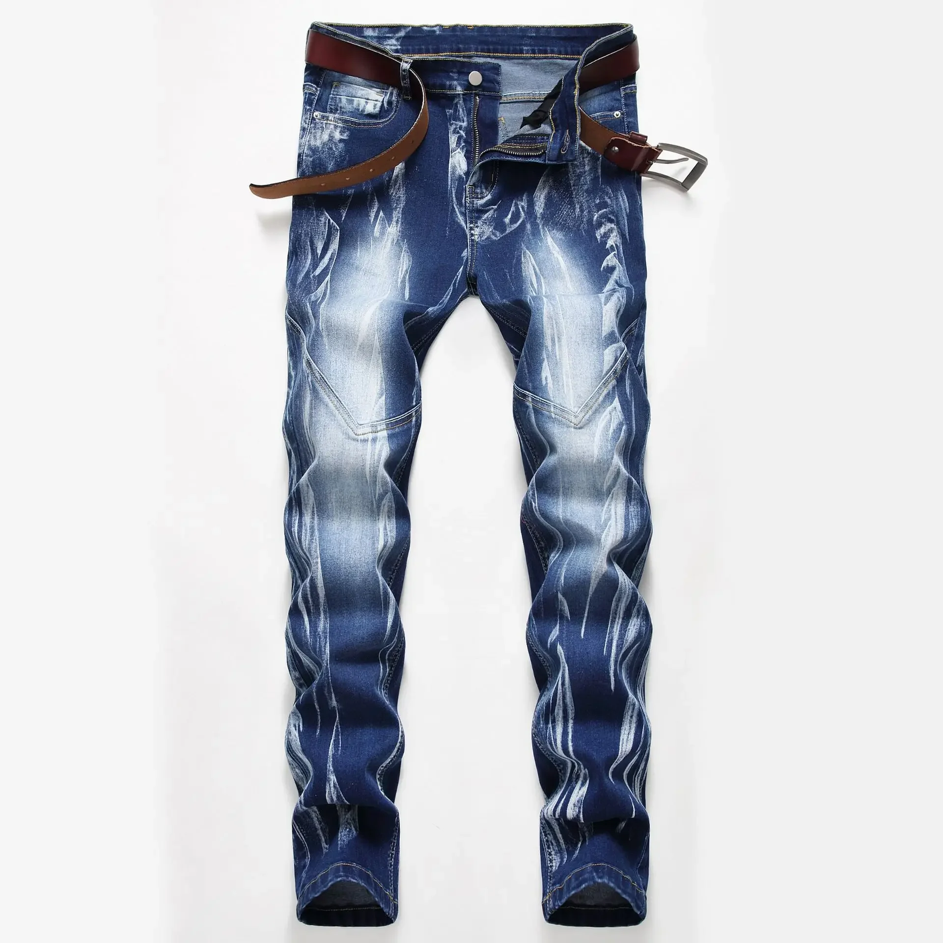 Mode Druck Männer Elastizität  – Streetwear Brand Denim Bewertung und Preis