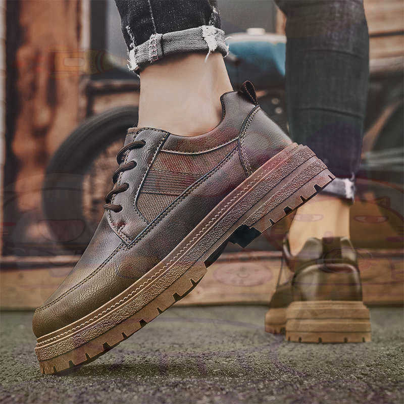 Dunkles Naturleder, modische T – Streetwear Brand Shoes Bewertung und Preis
